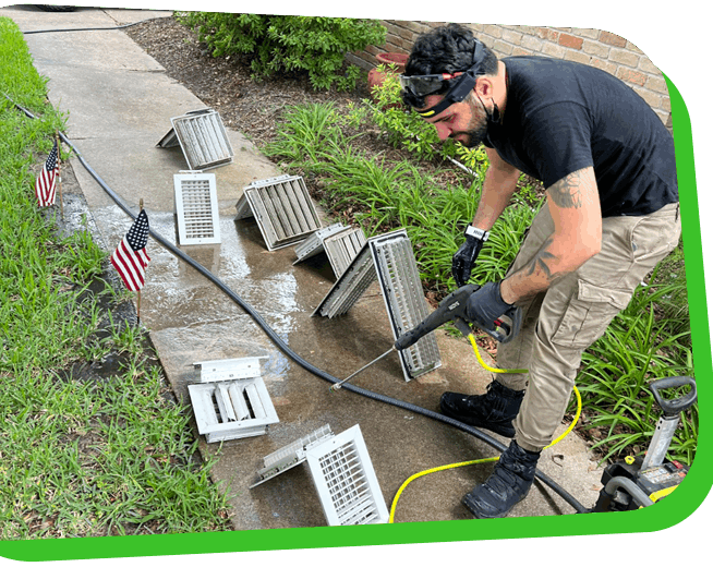 See our skilled technicians in action during our expert air vent cleaning near me.