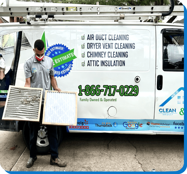 Team of Clean and Green Air Duct Cleaning professionals working in Houston, TX.